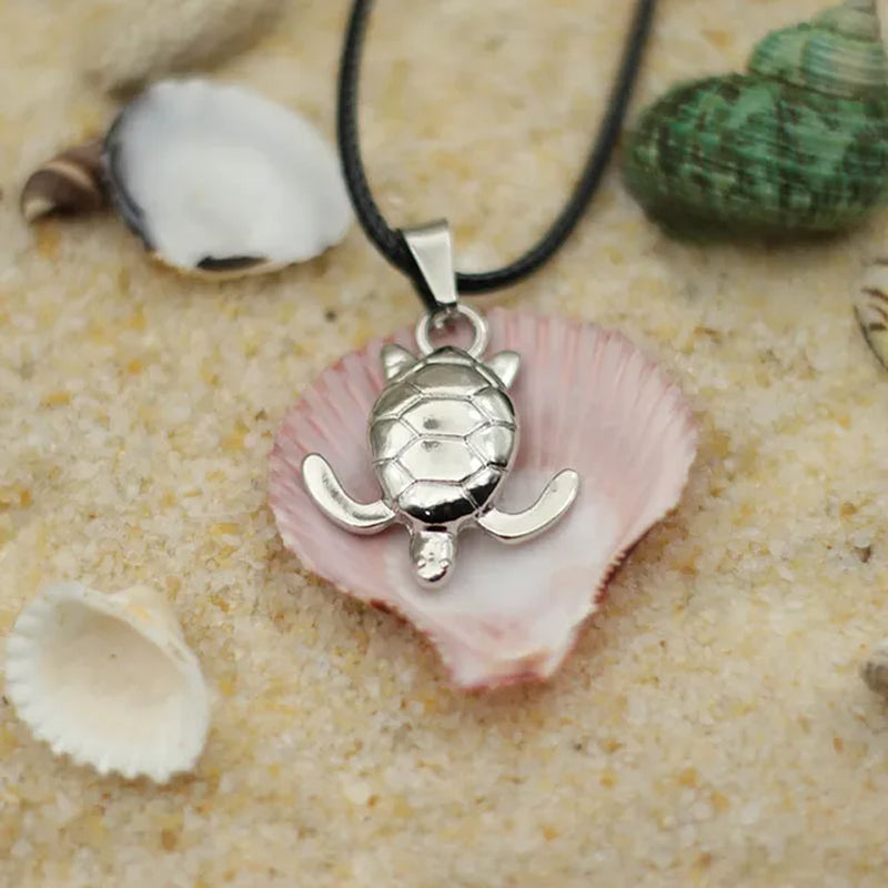 Fashion Marine Animal Manta Necklace for Men Turtle Shark Beach Surfing Collar Accessories for Him Pendant Colar Boyfriend Gift