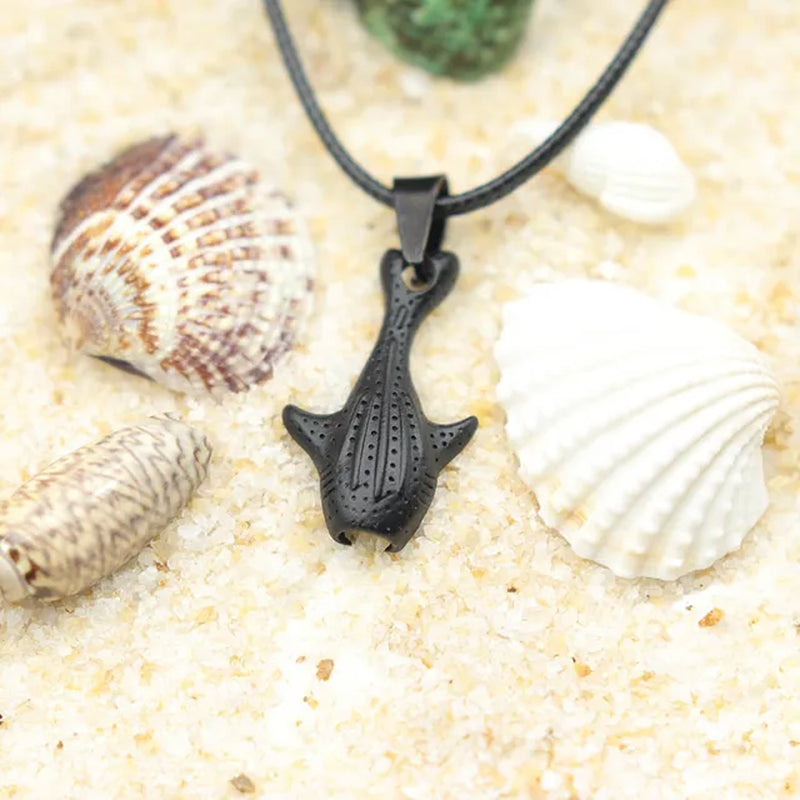 Fashion Marine Animal Manta Necklace for Men Turtle Shark Beach Surfing Collar Accessories for Him Pendant Colar Boyfriend Gift