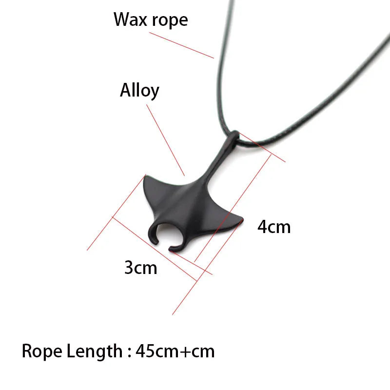 Fashion Marine Animal Manta Necklace for Men Turtle Shark Beach Surfing Collar Accessories for Him Pendant Colar Boyfriend Gift