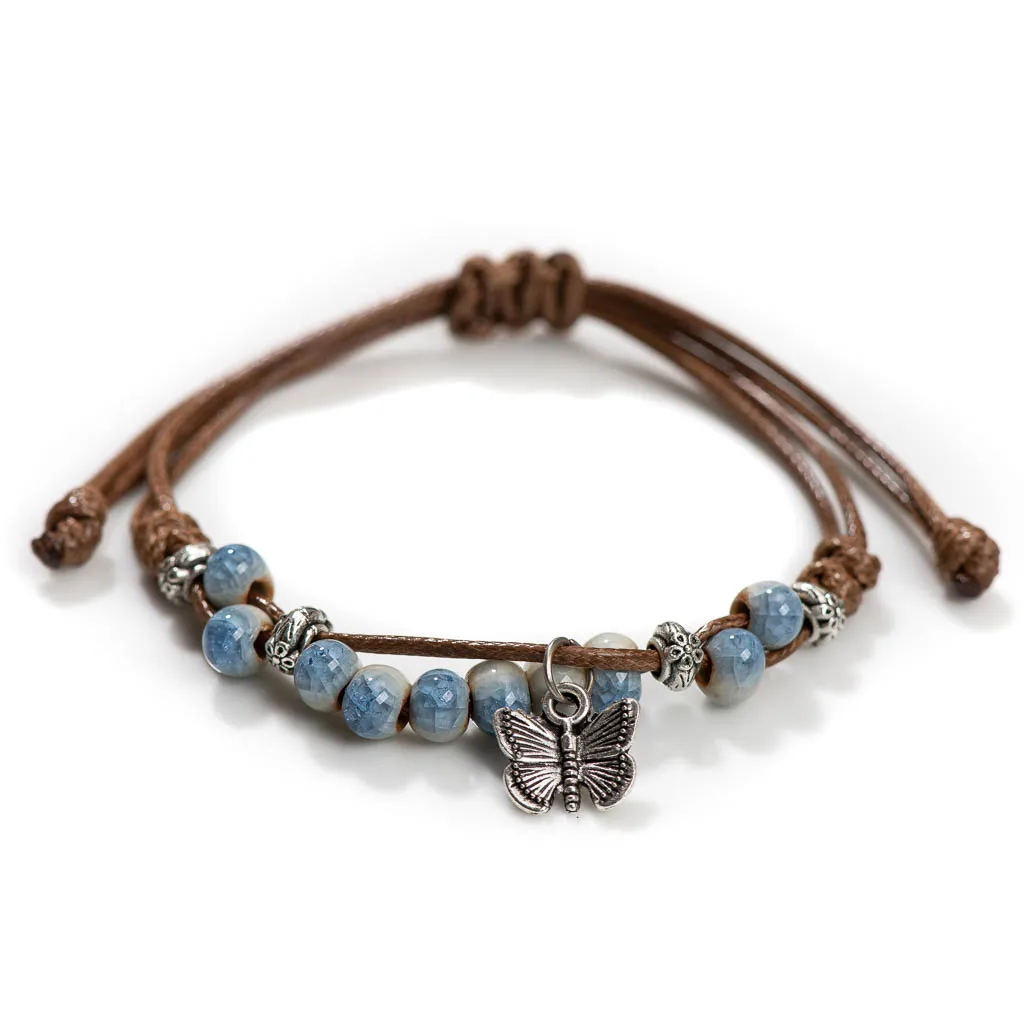 Vintage Butterfly Ceramic Bracelet