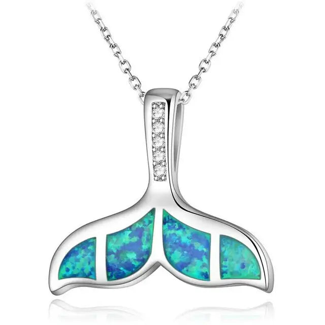 Blue Turtle Charm Necklace - Bohemian Imitation Opal Jewelry Gift for Her