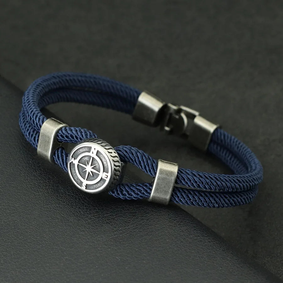 New Compass Bracelet with Nautical Rope 