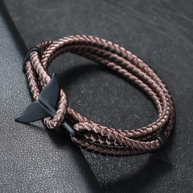 Whale Tail Multilayer Bracelet With Adjustable Keel Rope