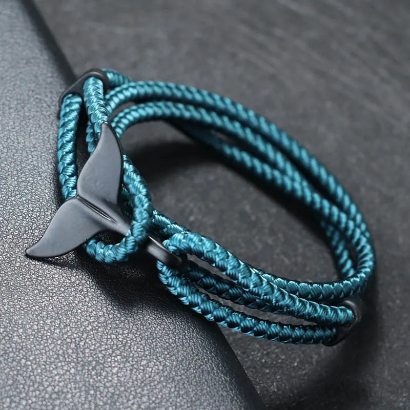 Whale Tail Multilayer Bracelet With Adjustable Keel Rope