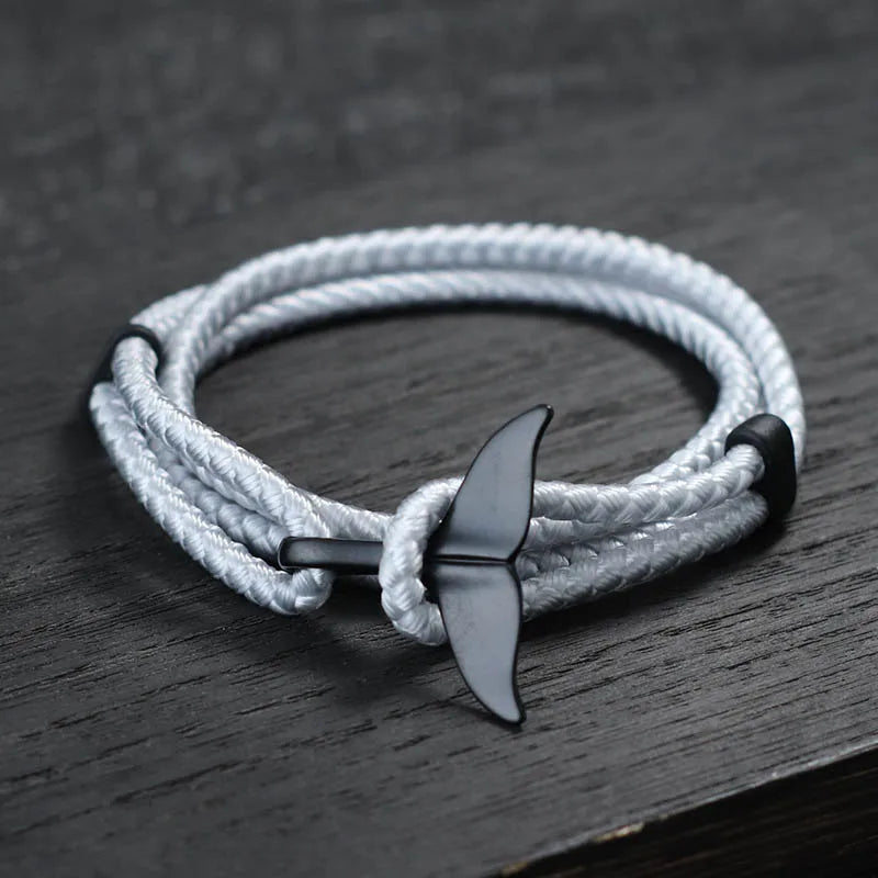 Whale Tail Multilayer Bracelet With Adjustable Keel Rope