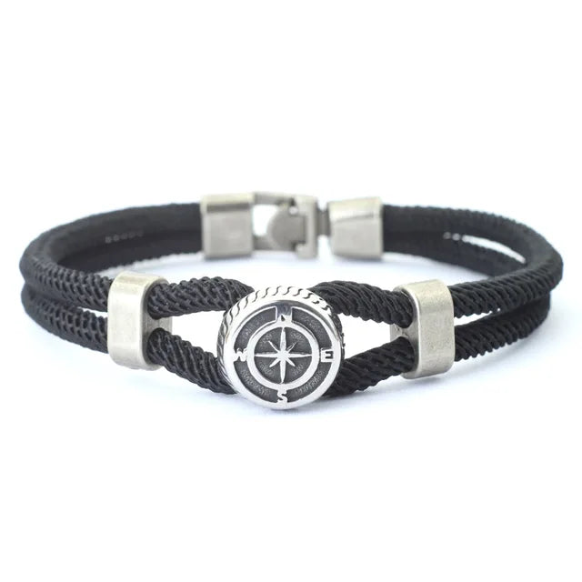 New Compass Bracelet with Nautical Rope 